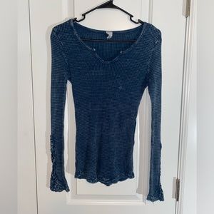 Blue top with sleeve detail